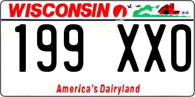 WI license plate 199XXO