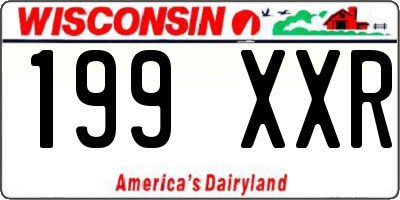 WI license plate 199XXR