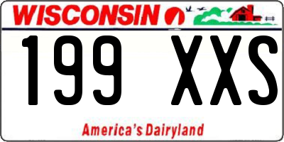 WI license plate 199XXS