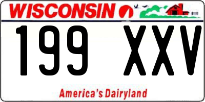 WI license plate 199XXV