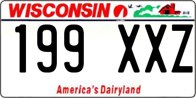 WI license plate 199XXZ