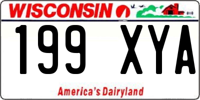 WI license plate 199XYA