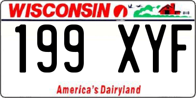 WI license plate 199XYF