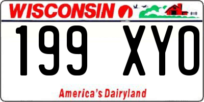 WI license plate 199XYO
