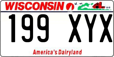 WI license plate 199XYX