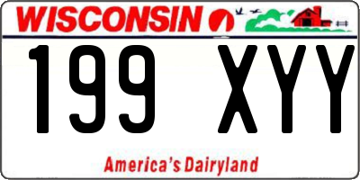 WI license plate 199XYY