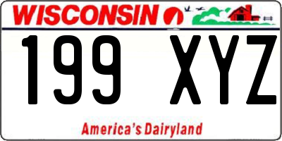 WI license plate 199XYZ