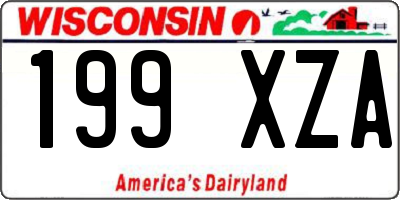 WI license plate 199XZA