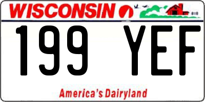 WI license plate 199YEF