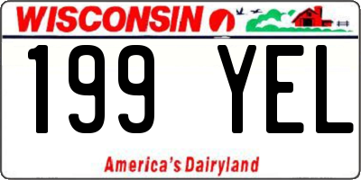 WI license plate 199YEL