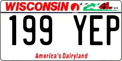 WI license plate 199YEP