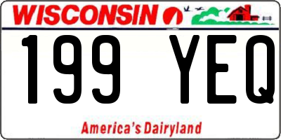 WI license plate 199YEQ