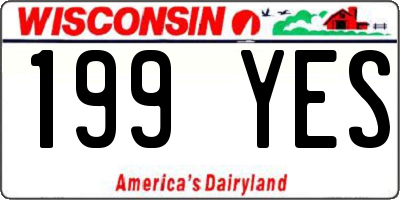 WI license plate 199YES