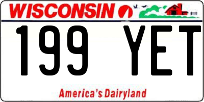 WI license plate 199YET