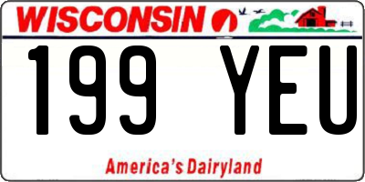 WI license plate 199YEU