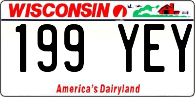 WI license plate 199YEY