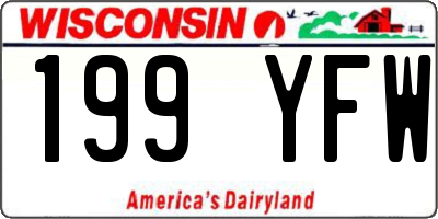 WI license plate 199YFW