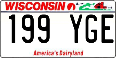 WI license plate 199YGE