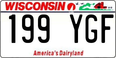 WI license plate 199YGF