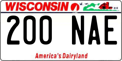 WI license plate 200NAE