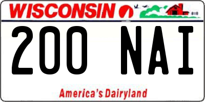 WI license plate 200NAI