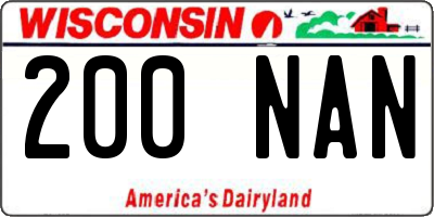 WI license plate 200NAN