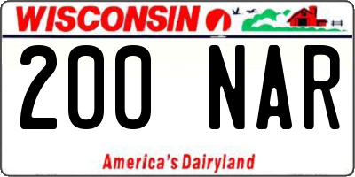 WI license plate 200NAR
