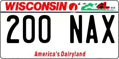 WI license plate 200NAX