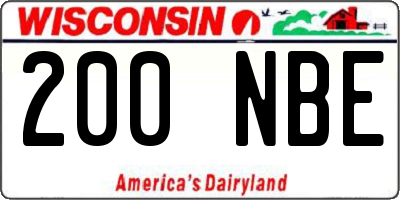 WI license plate 200NBE