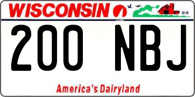 WI license plate 200NBJ