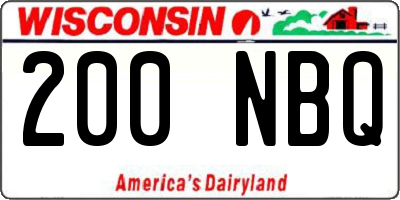 WI license plate 200NBQ