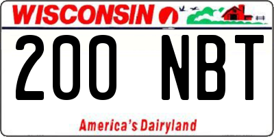 WI license plate 200NBT