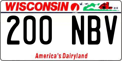 WI license plate 200NBV