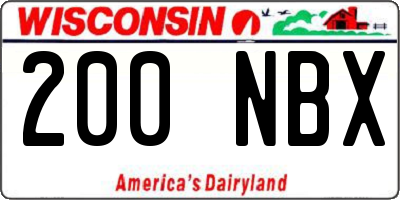 WI license plate 200NBX