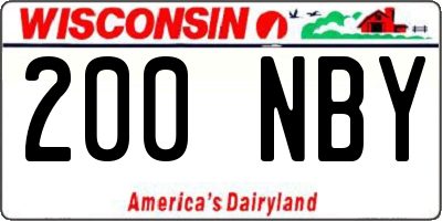 WI license plate 200NBY