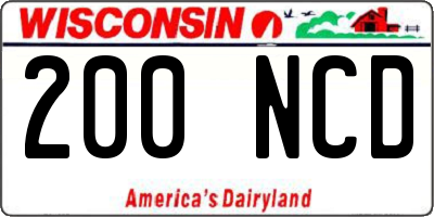 WI license plate 200NCD