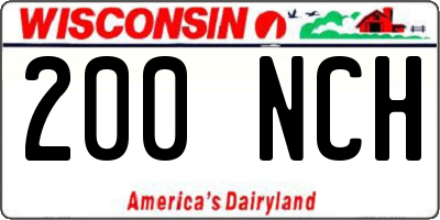 WI license plate 200NCH