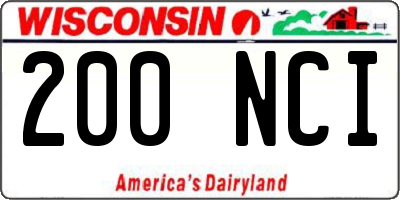 WI license plate 200NCI