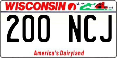 WI license plate 200NCJ