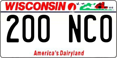 WI license plate 200NCO
