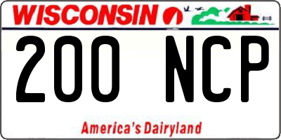 WI license plate 200NCP