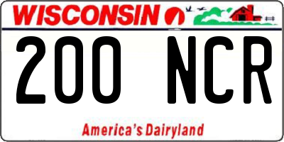 WI license plate 200NCR