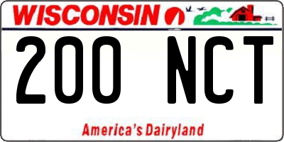 WI license plate 200NCT