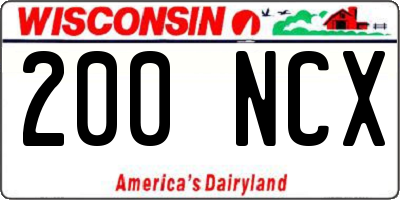 WI license plate 200NCX