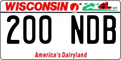 WI license plate 200NDB