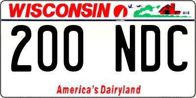 WI license plate 200NDC