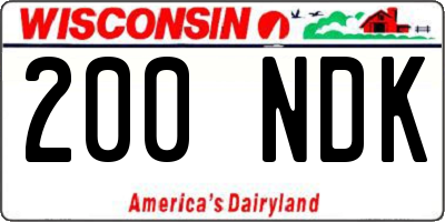 WI license plate 200NDK