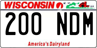 WI license plate 200NDM