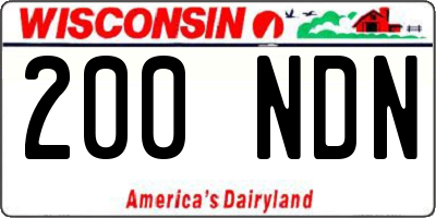 WI license plate 200NDN