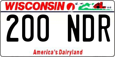 WI license plate 200NDR